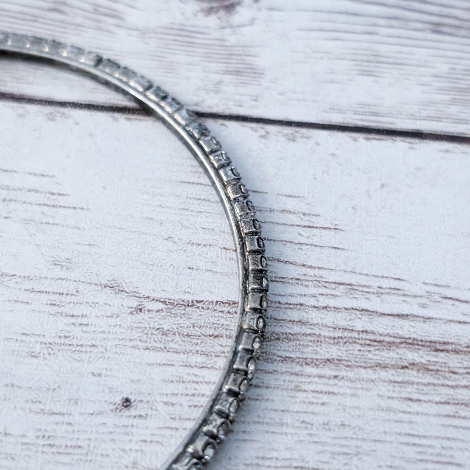 Clear Gem Bangle Bracelet – Tarnished Metal