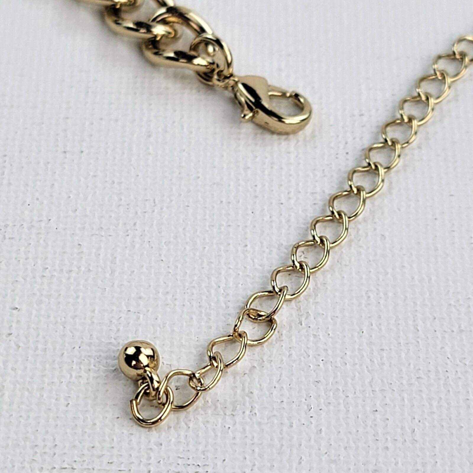 27” Adjustable Gold Tone Curb Chain Necklace 7.4mm Lobster Clasp Statement