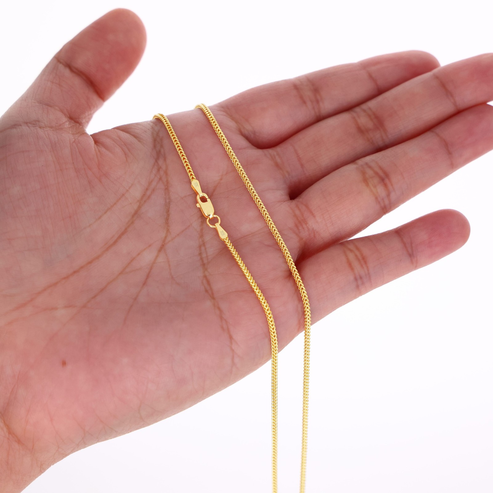 10k Yellow Gold 1.5mm-6mm Franco Box Bracelet Chain Men Women 7″ 7.5″ 8″ 8.5″ 9″