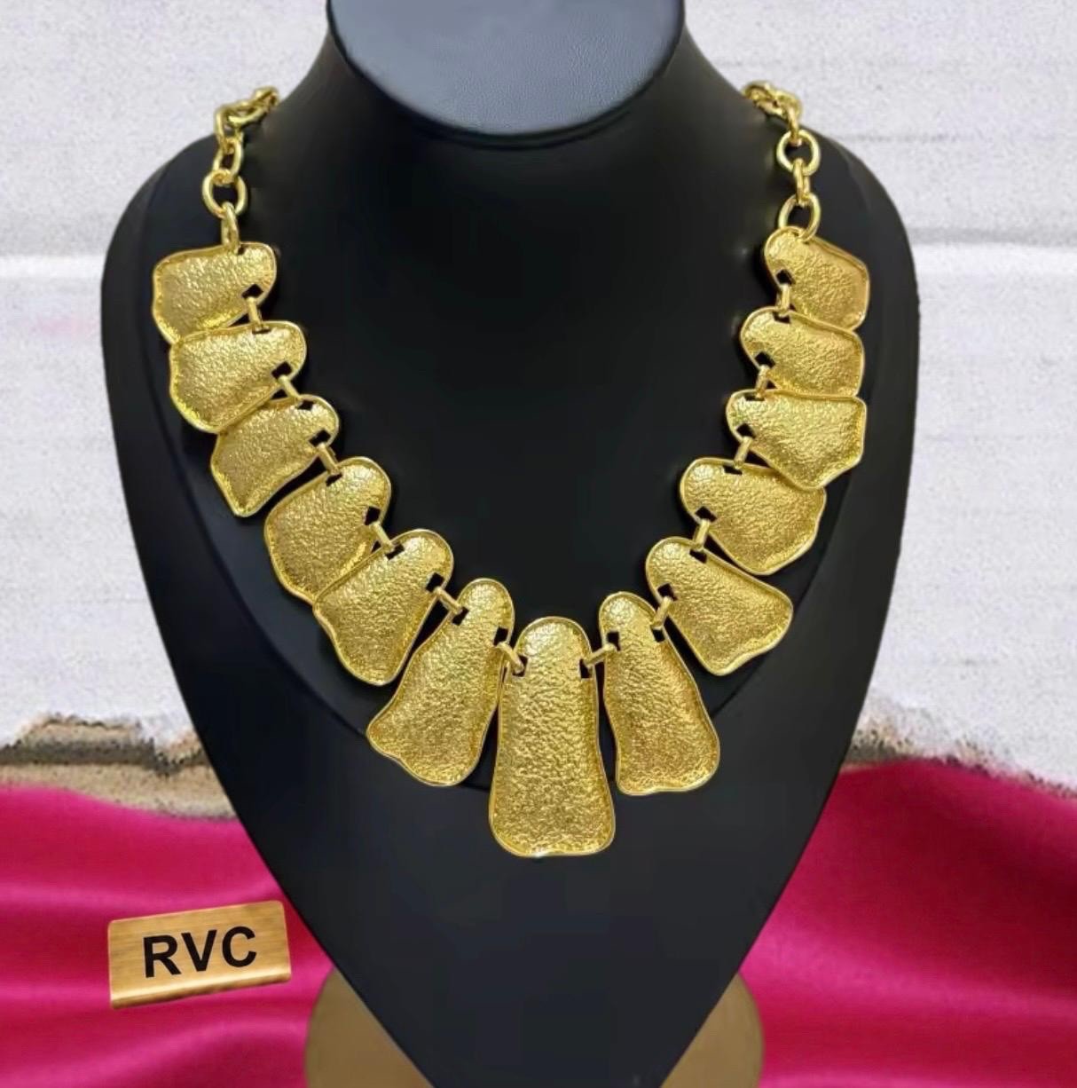 Surrealist Abstract Geometric Statement Necklace Chunky Art Jewelry