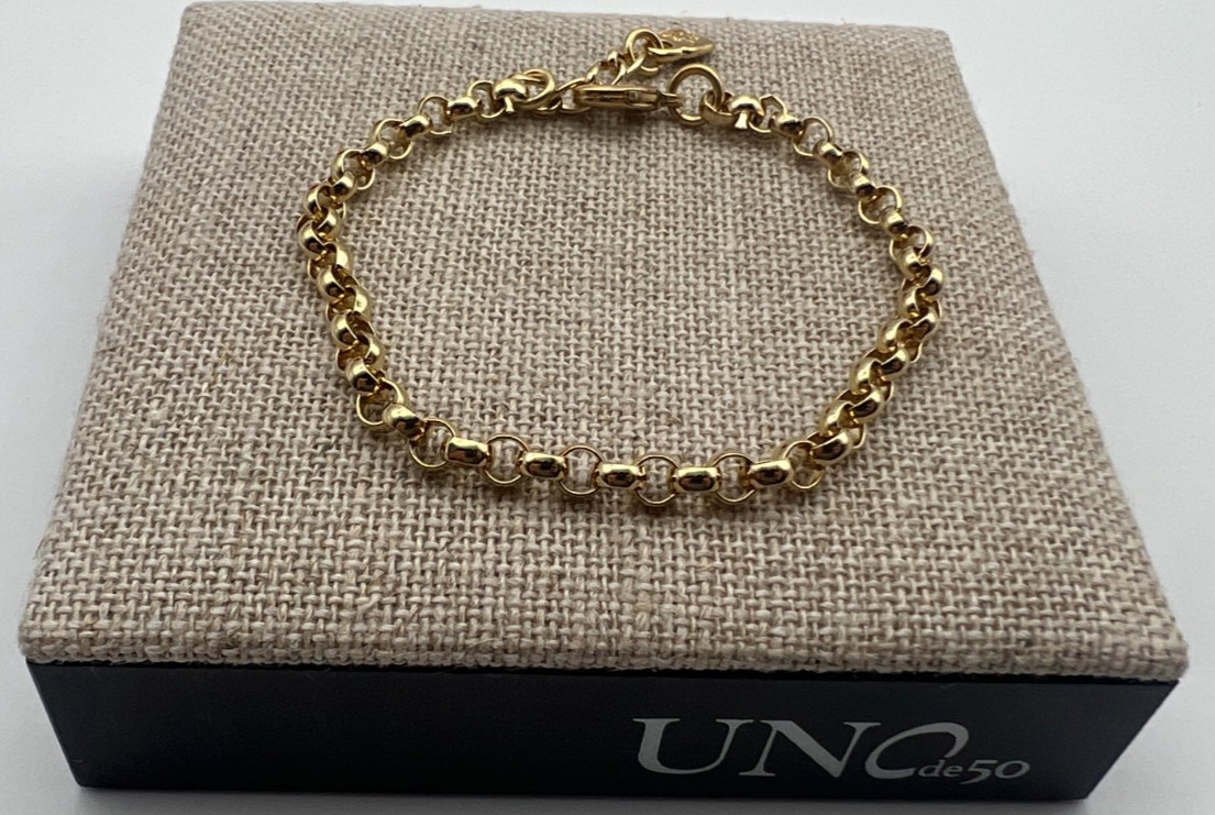 NEW Uno de 50 SER FASCINANTE 18k Gold Plated Chain Bracelet