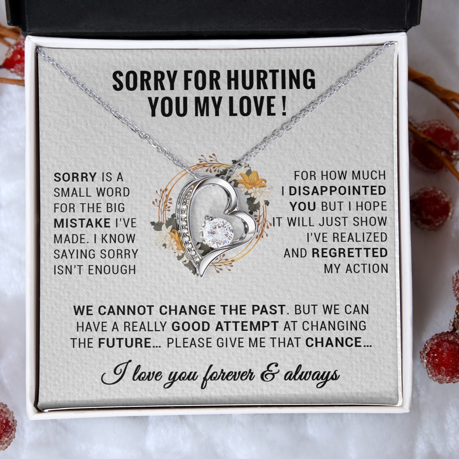 I’m Sorry Necklace Gifts, Apology Gifts For Her, Forgiveness Gift, Wife Gift