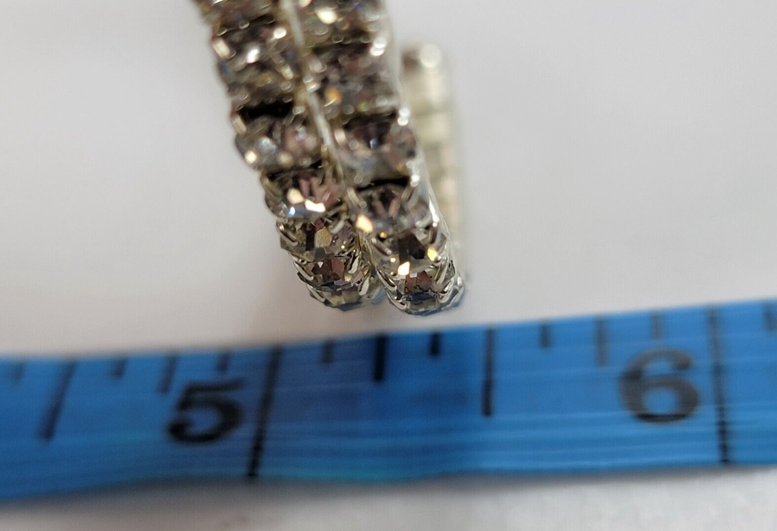Silver Tone Clear Rhinestones Wrap Tennis Bracelet Adjustable