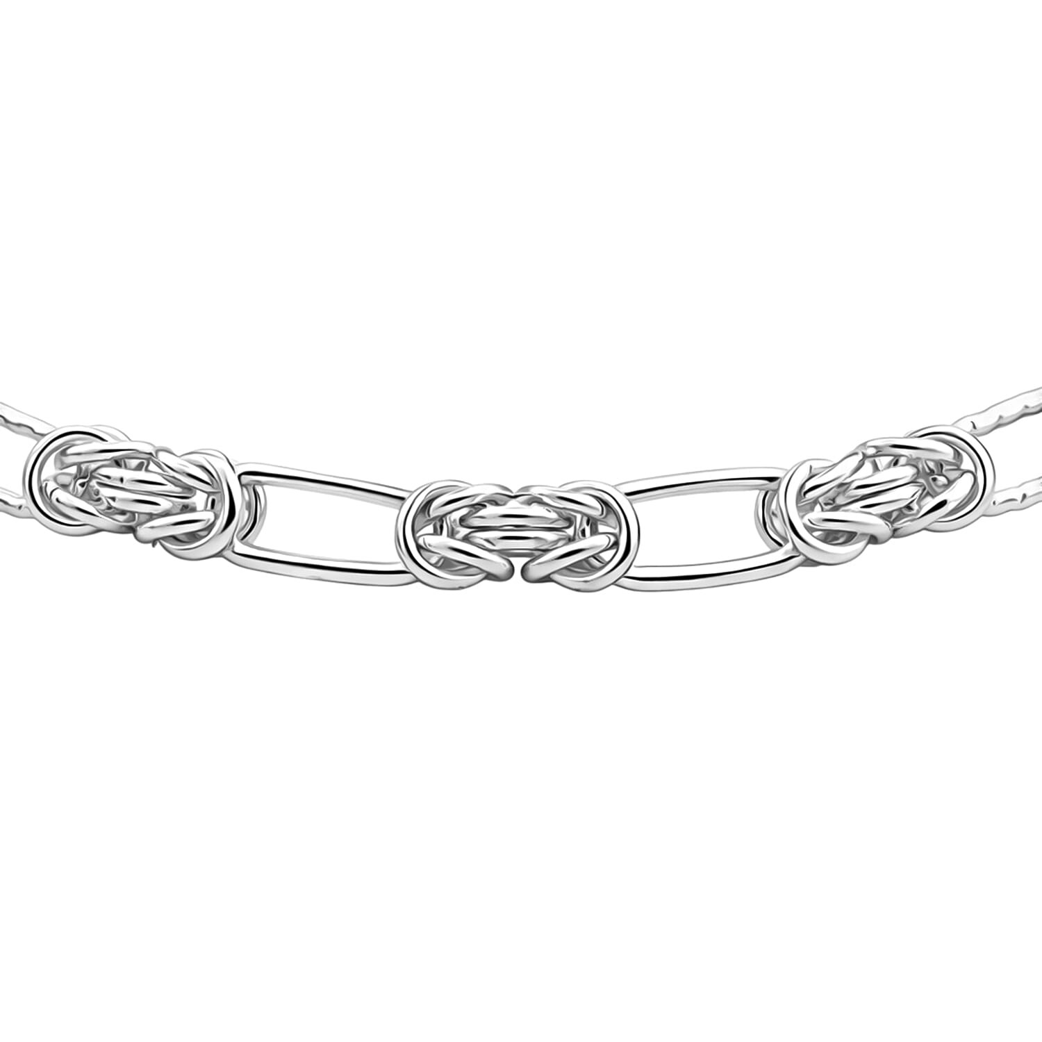Byzantine Station Chain Bracelet in Sterling Silver 7.25 In 6.0 Grams