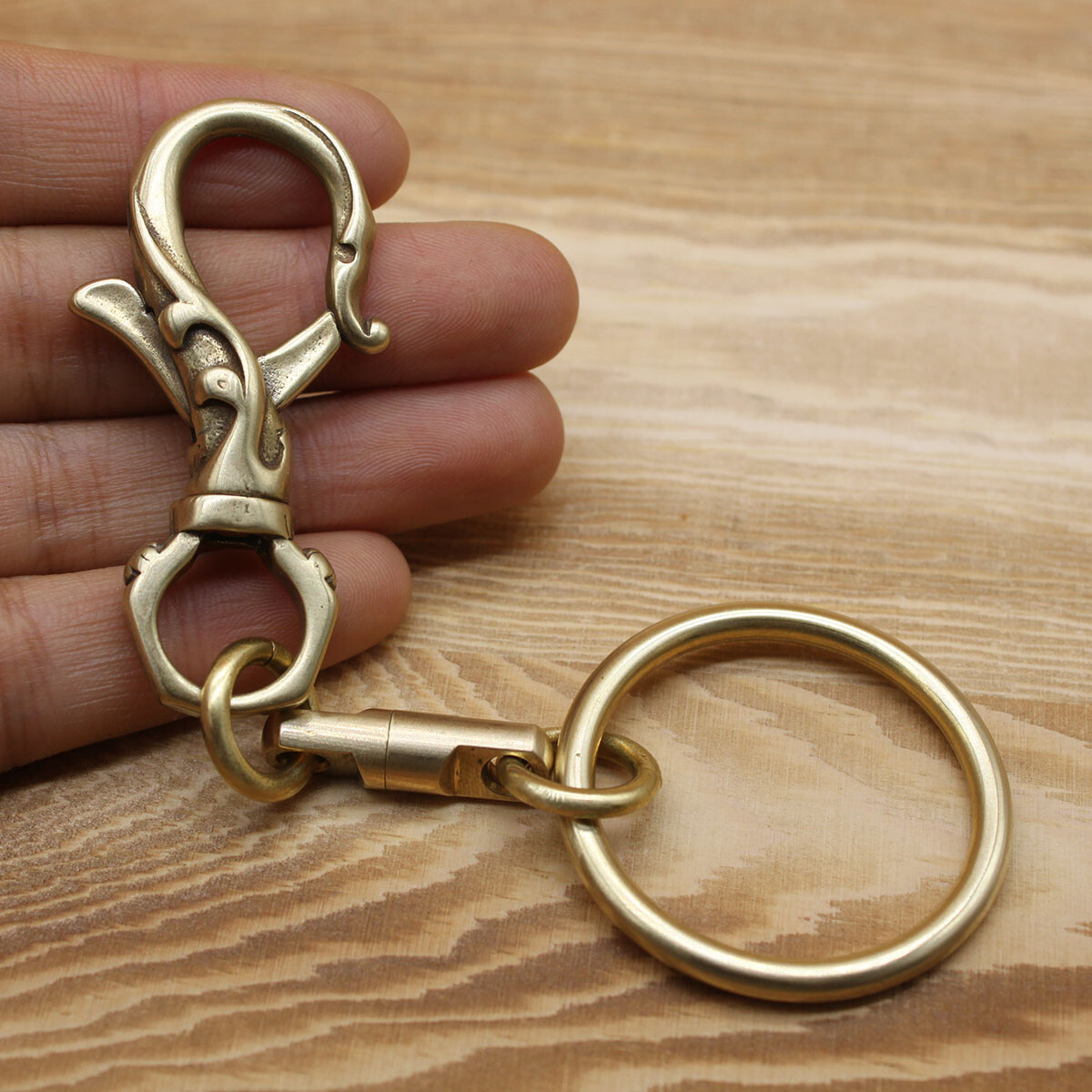 Solid Brass Keychains Pants Clip Hook Bag Hook Handmade Car EDC Keychains