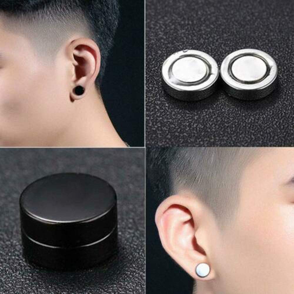 12 Pairs Stainless Steel Non Pierced Magnetic Earrings for Men Women CZ Clip …