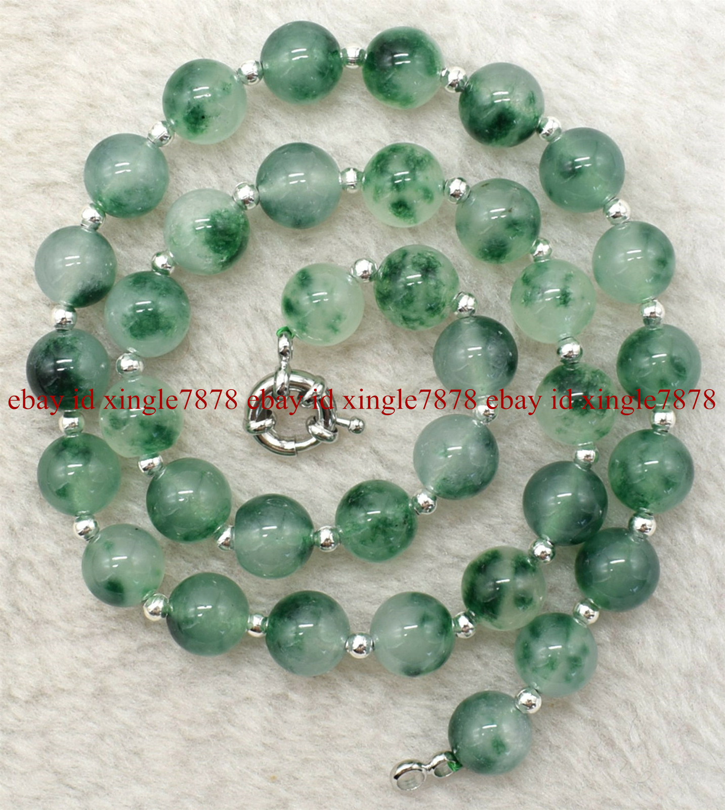 Natural 6/8/10/12mm Green Jade Jadeite Round Gemstone Beads Necklace 20″ AAA