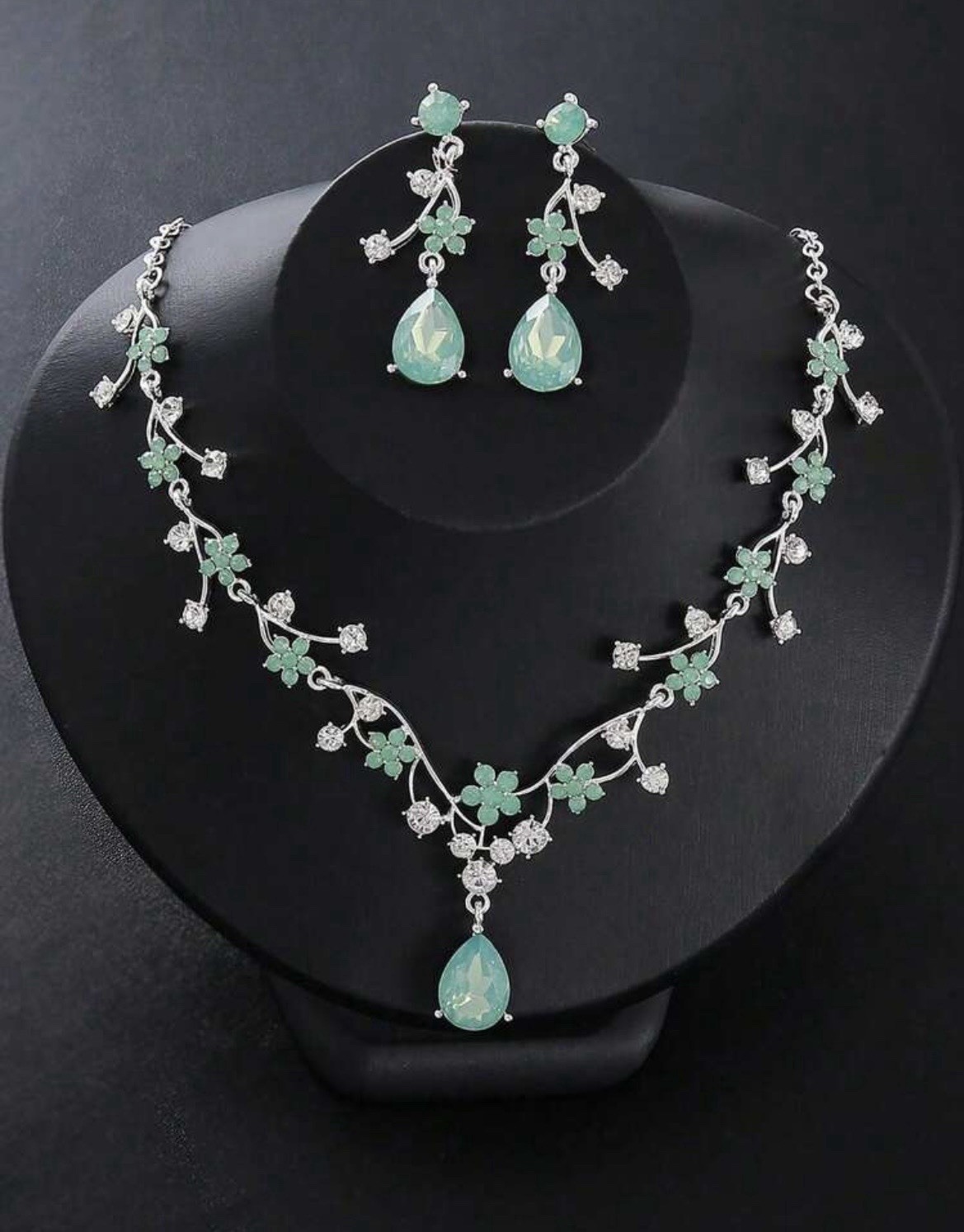 3pcs/Set Bohemian Flower Crystal Necklace Set, Elegant Alloy