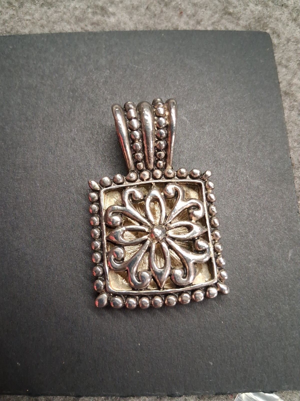 Brighton Memento Photo Holder Locket Pendant Ornate Square Bali Style…