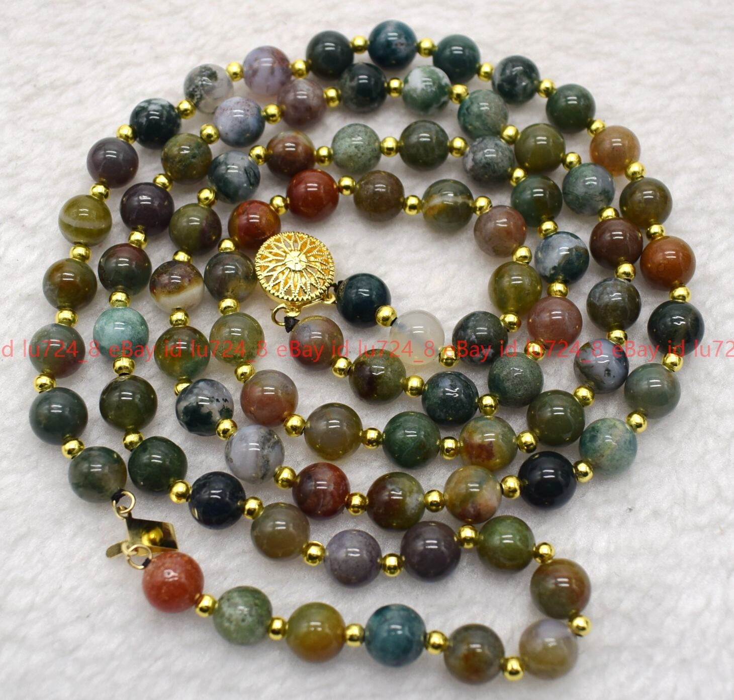 2 Rows 6/8/10/12mm Round Multicolor Jade Natural Gemstone Beads Necklace 18-19″