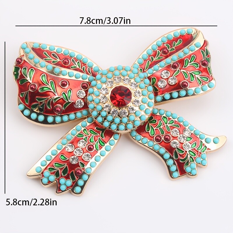 women fashion colorful bow brooch luxury rhinestone accessories pins jewelry