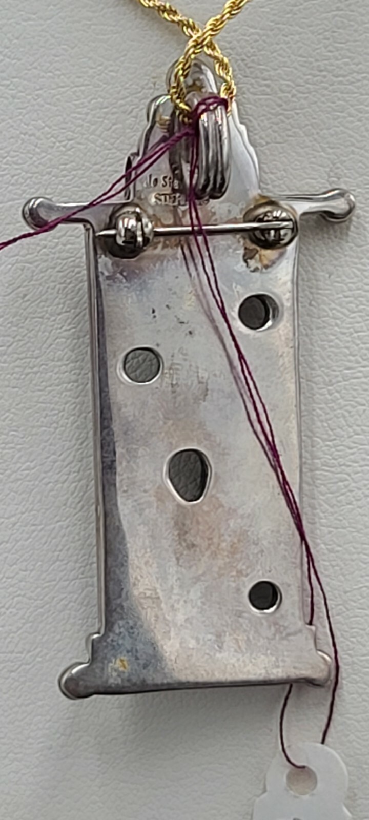 PENDANT & BROCH :OPAL SET IN STEARLING SILVER w/ TOURMALINE AND RUBALITE