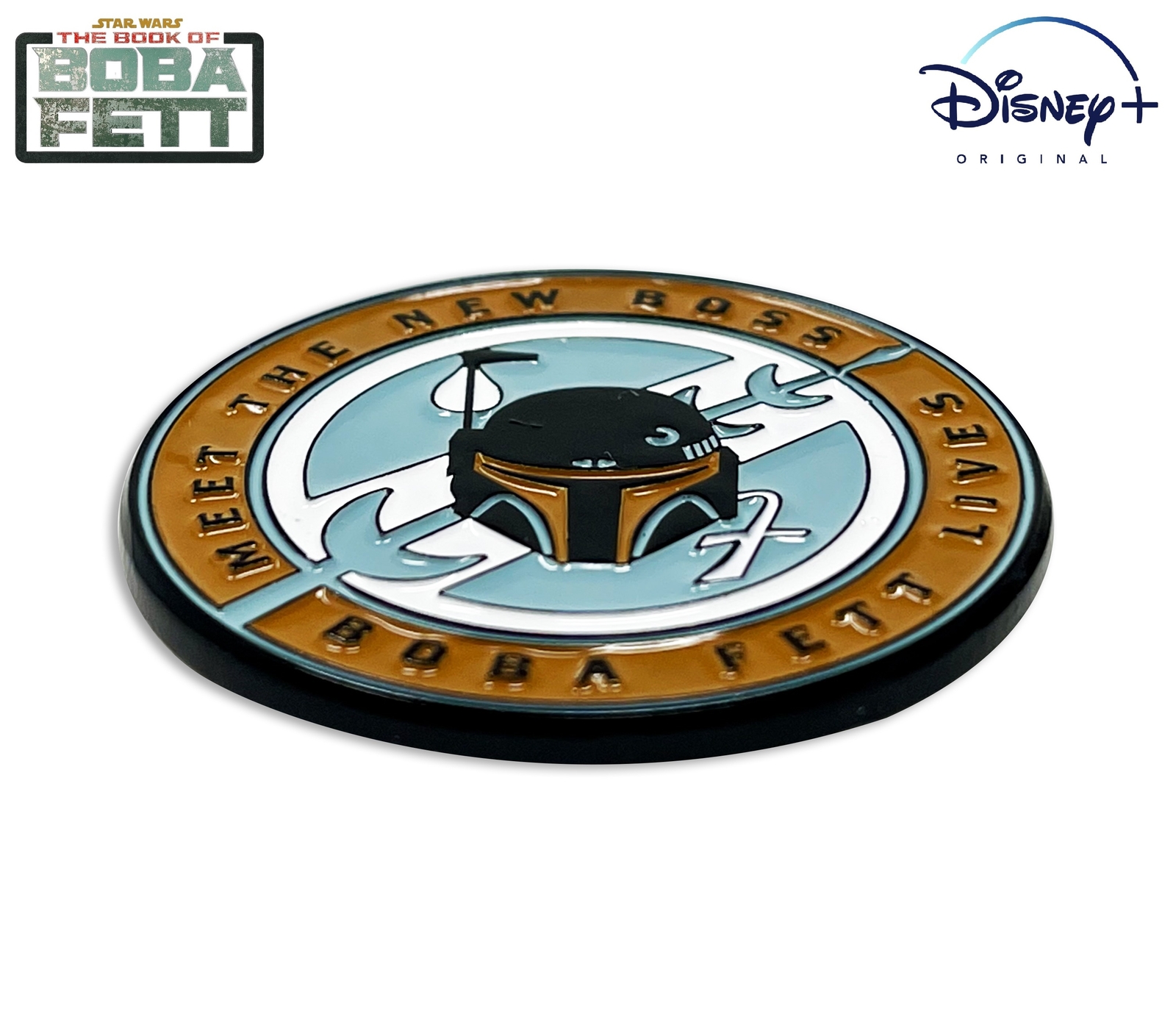 THE BOOK OF BOBA FETT PIN, MEET THE NEW BOSS Star Wars BOBA FETT LIVES PIN, 4cm
