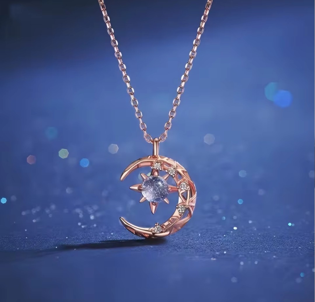 Star Moon Pendant Necklaces for Women Simple Clavicle Chain