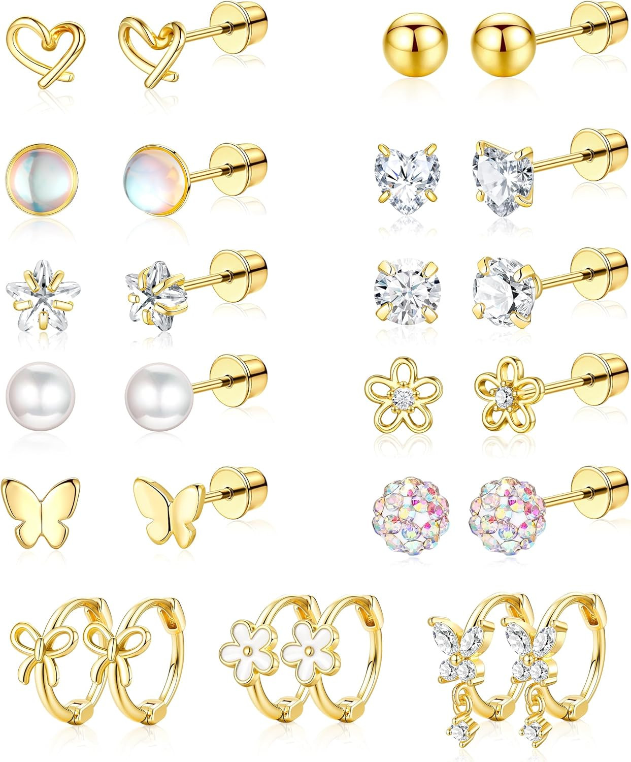 Hypoallergenic Surgical Stainless Steel Earrings for Girls Kids Jewelry – Screw