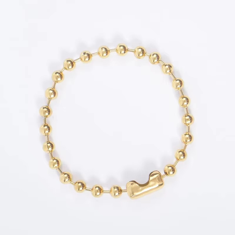 Stainless Steel Heart Necklaces for Women 6Mm Gold/Silver Color Metal Ball Bead