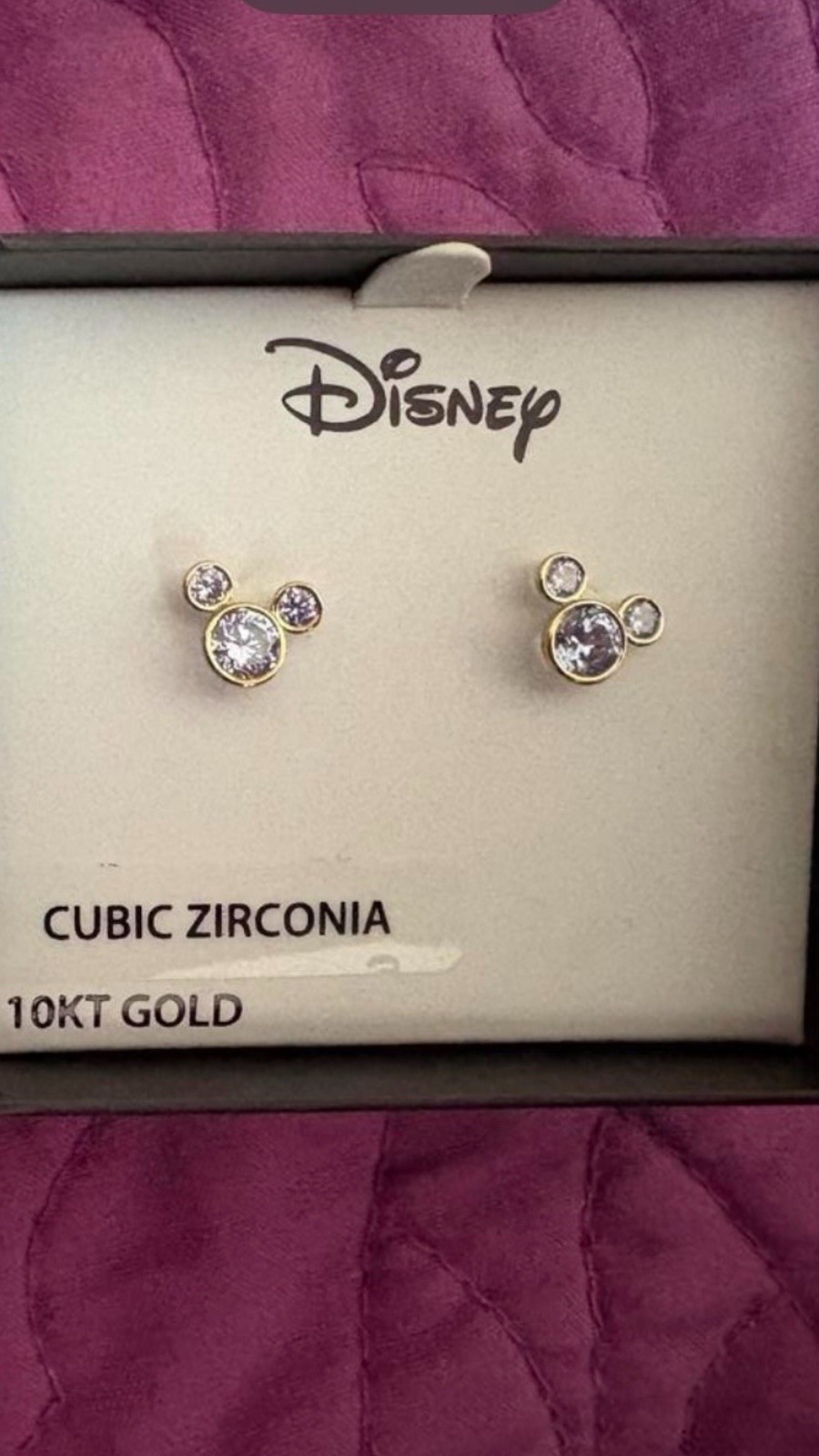 Solid 10kt Yellow Gold Earrings Cubic Zirconia