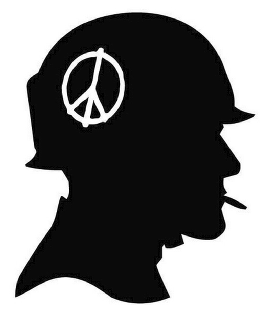 Unique Genuine US Army Hand Grenade Pin / Peace Symbol Necklace