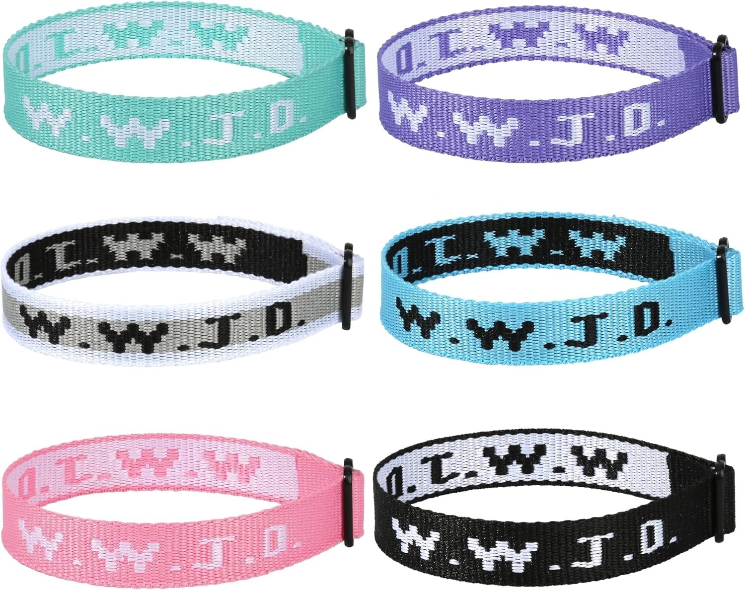 Durable 6PCS WWJD Bracelets – Lightweight Christian Wristbands, Perfect Gift Set