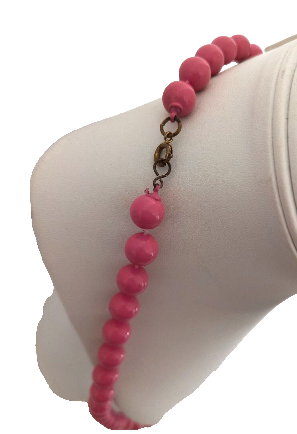Vintage Women’s Necklace 10mm Dark Pink Acrylic Beads Appx 22 inches long