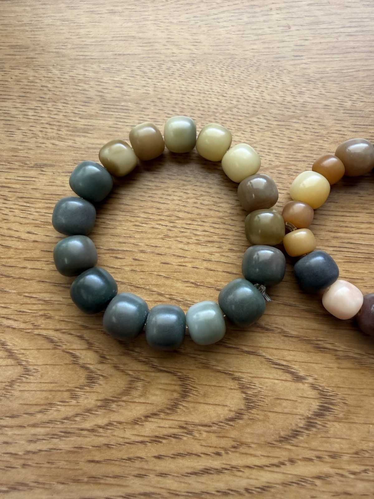 Natural Stone Buddha Prayer Bead Bracelets Set of 3 Jade, Agate & Mixed Gemstone