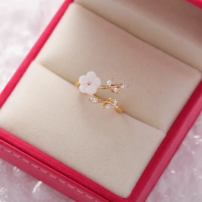 Zircon Heart Ring Tension Setting Rose Gold Plated Cocktail Women Jewelry