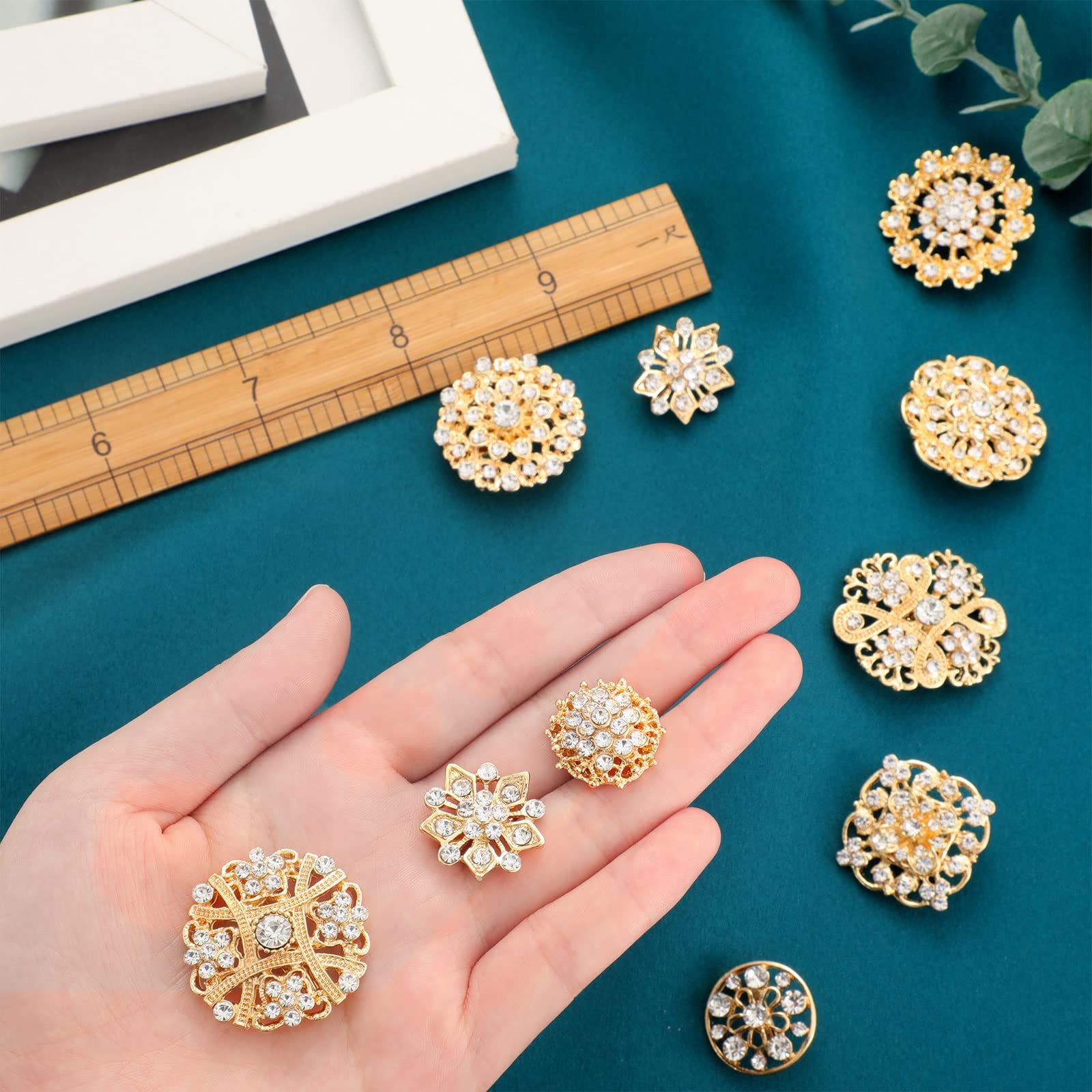 Broches de diamantes de imitación transparentes para manualidades Broche cristal