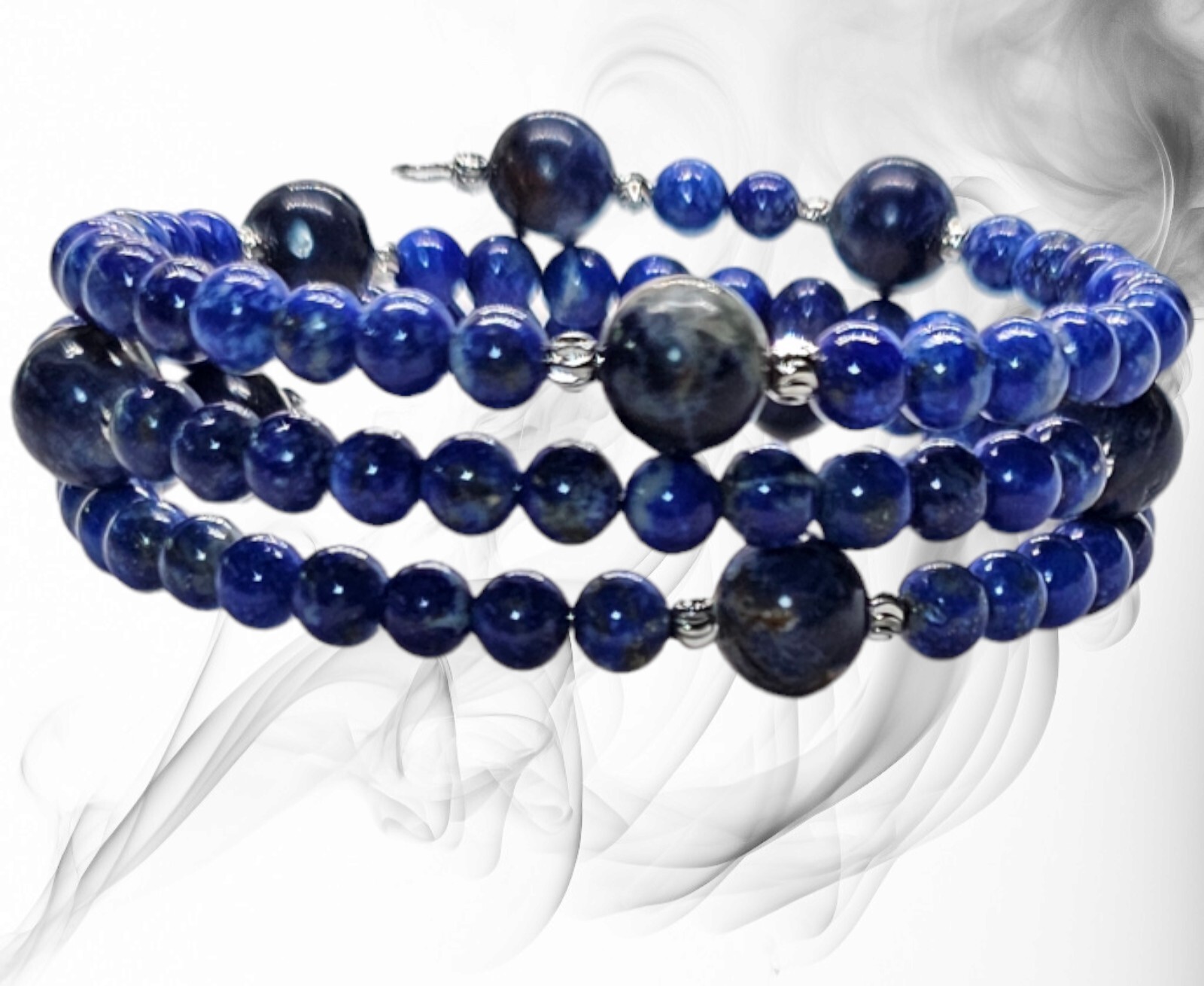 Natural Lapis Lazuli 5.5mm & Sodalite 8.5mm Crystal Bracelet