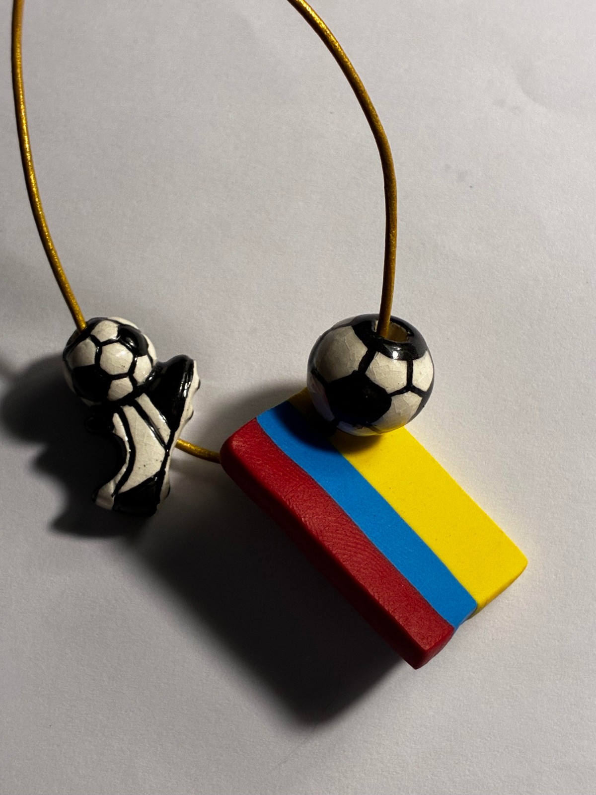 FIFA WORLD CUP 2026 FIMO FLAG BLOCK & FOOTBALL CHARMS LEATHER CORD NECKLACE