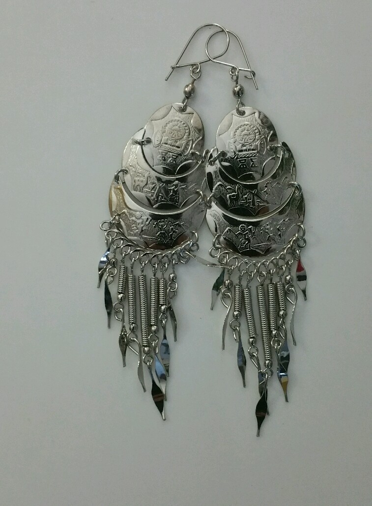 PERUVIAN EARRING INCA DESIGN-1 PAIR