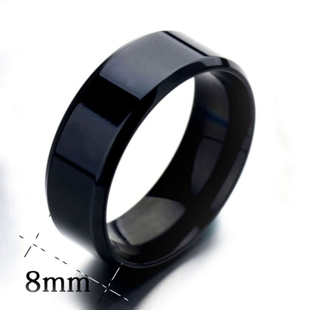 Round Shaped Smooth Surface Classic 8mm Stainless Steel Ring Engagement Ring ∂