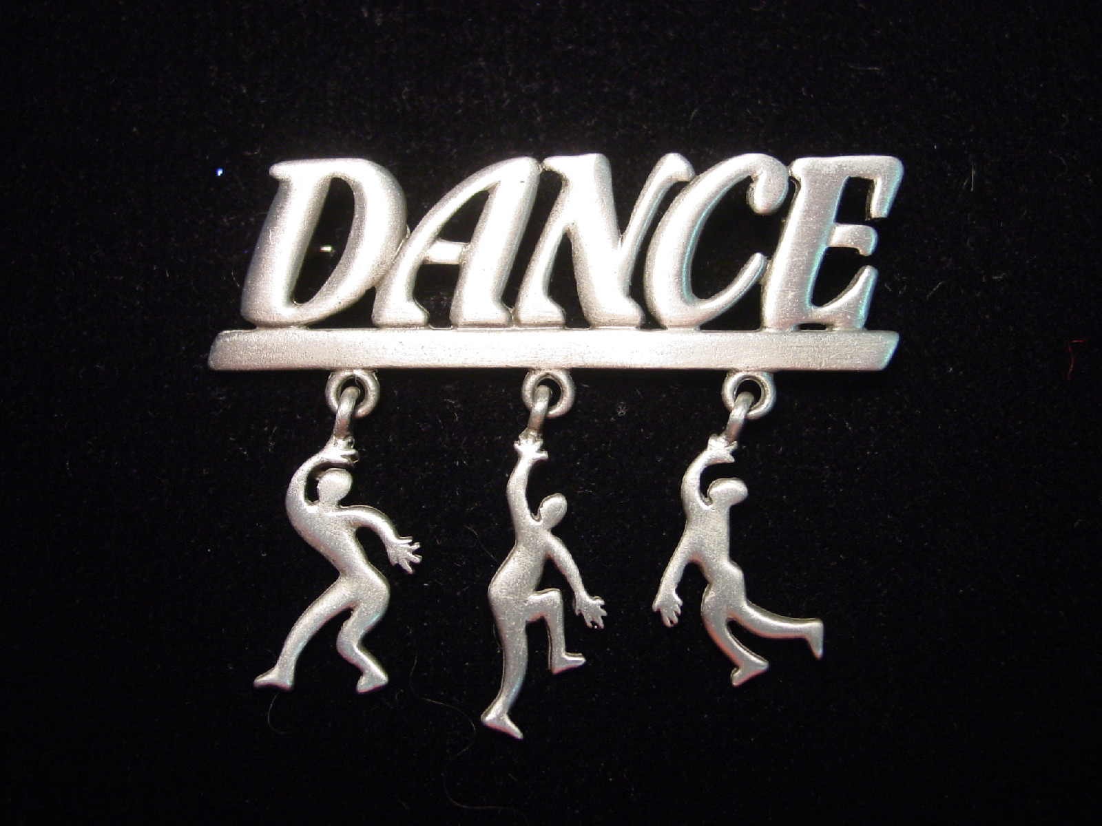 “JJ” Jonette Jewelry Silver Pewter ‘DANCE’ with Charms Pin