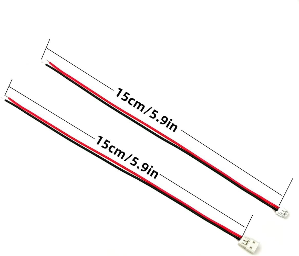 10Pairs 24AWG JST Zh1.5Mm 2PIN Micro Male and Female Connector Plug with 150Mm W