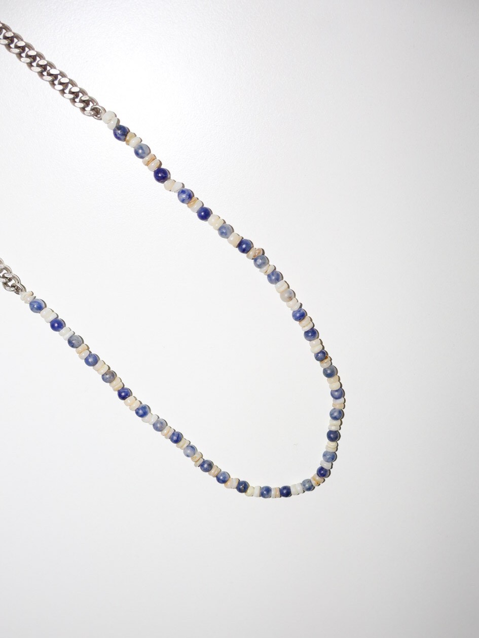 SEMI PRECIOUS STONE CHAIN NECKLACE – BLUE STONE