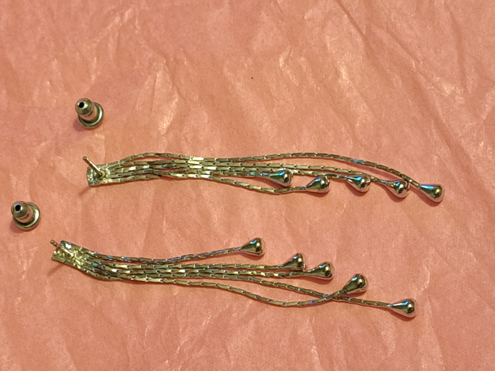 Silvertone Tassle Drop Studs / Glam/ Sparkly / Multi Length
