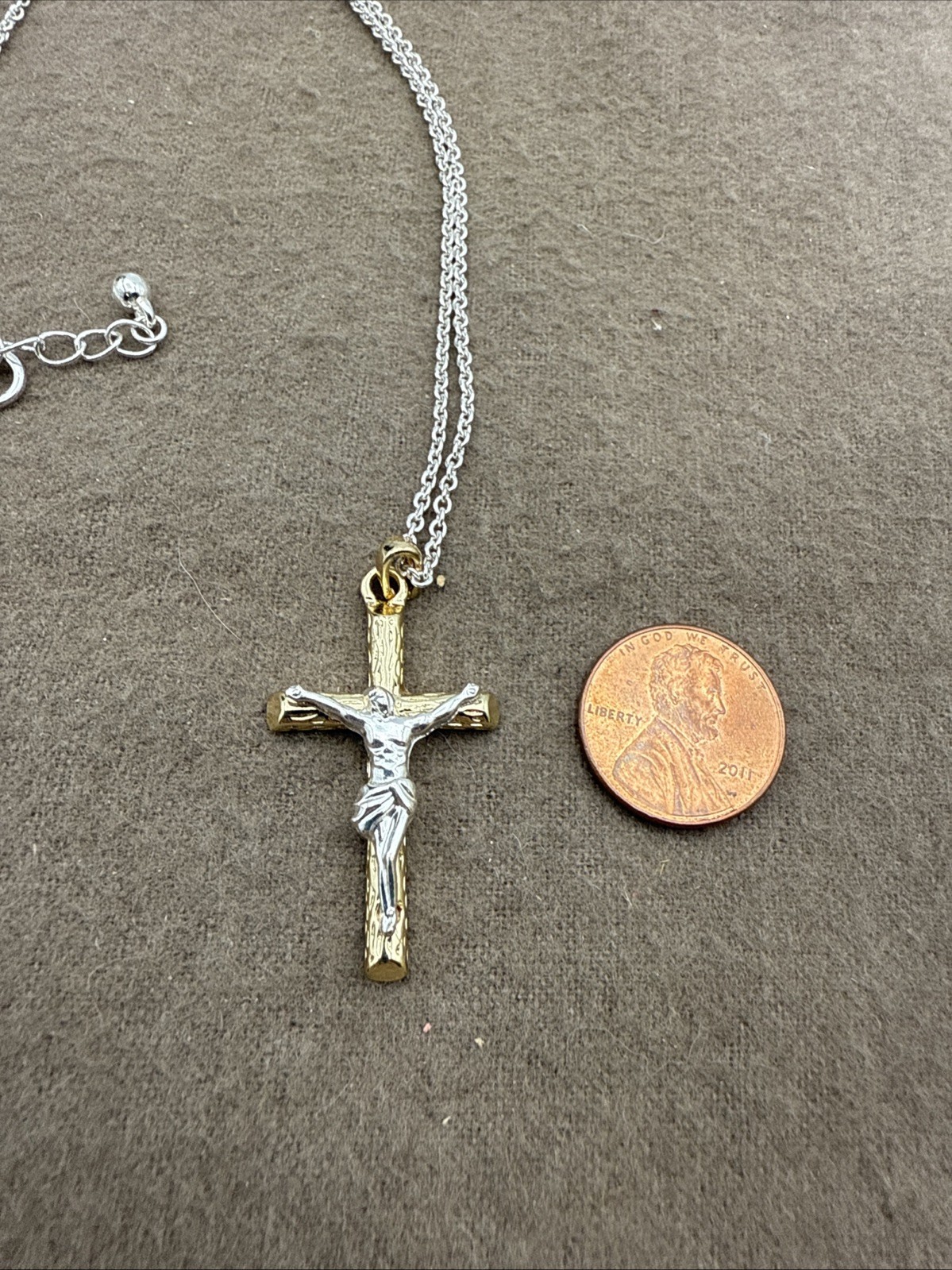 Gold And Silver Crucifix Necklace Jewelry