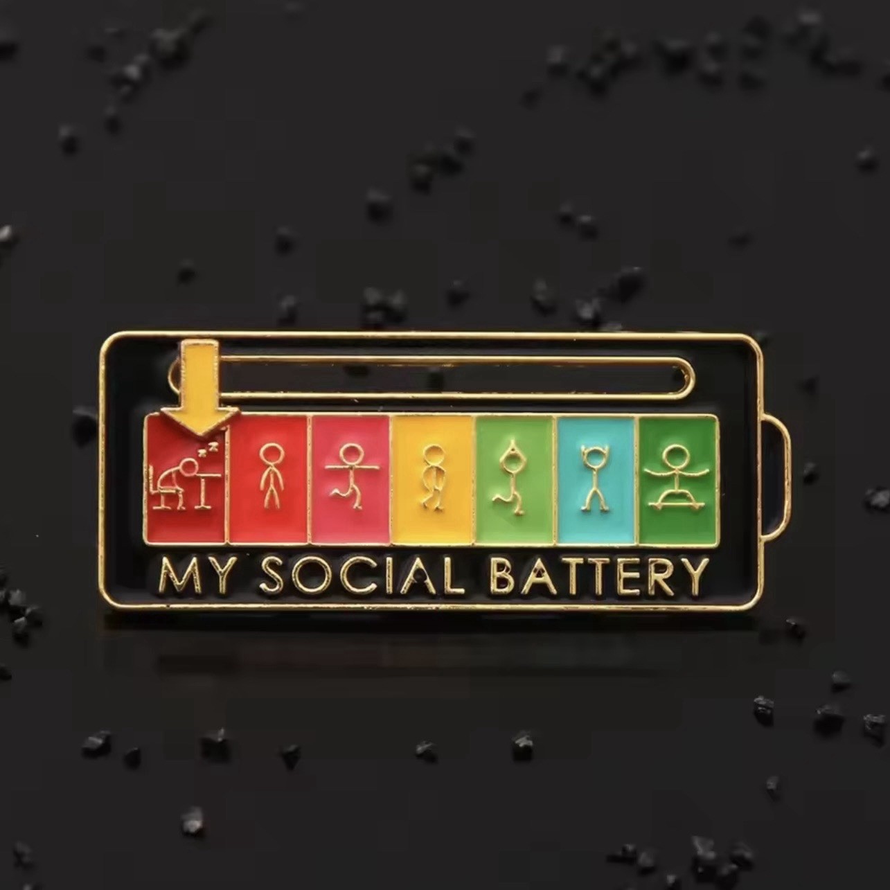 Social Battery Fidget Pin – Moving Arrow – Anxiety Mental Health AuDHD