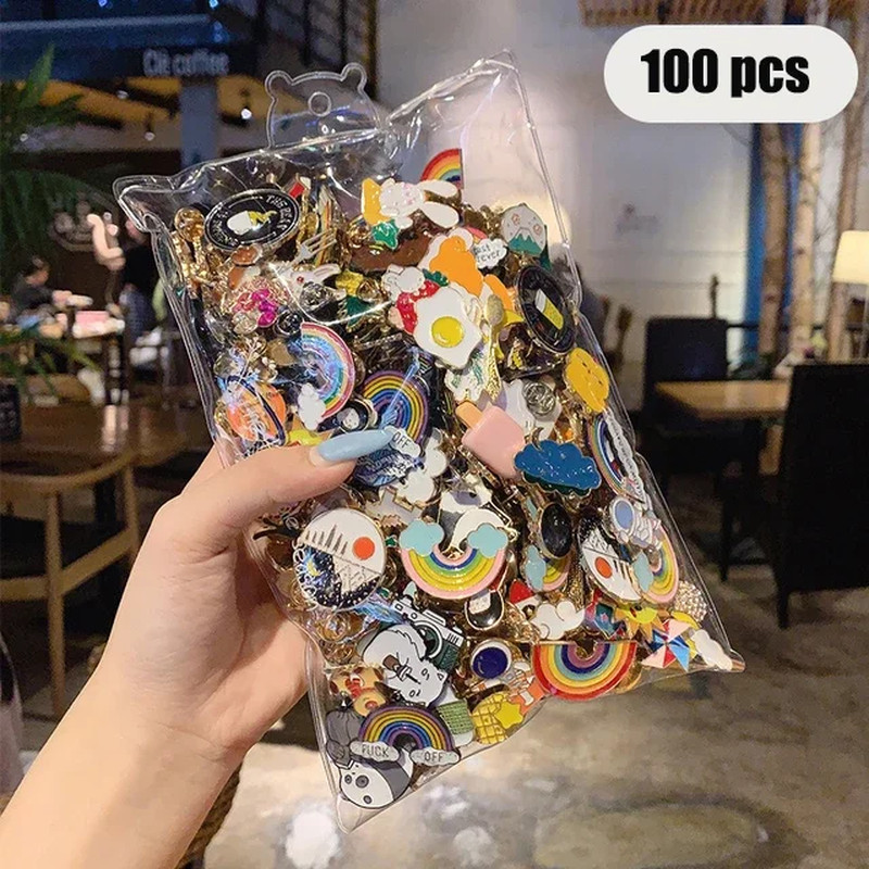 10-100Pcs Enamel Badges Pins Brooches Cute Cartoon Brooches for Child and Women