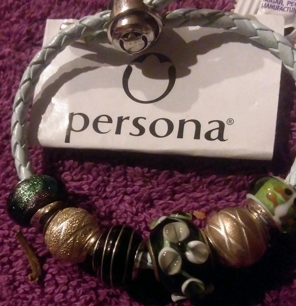 AUTHENTIC ZALES PERSONA Leather CHARM BRACELET & BEADS lot