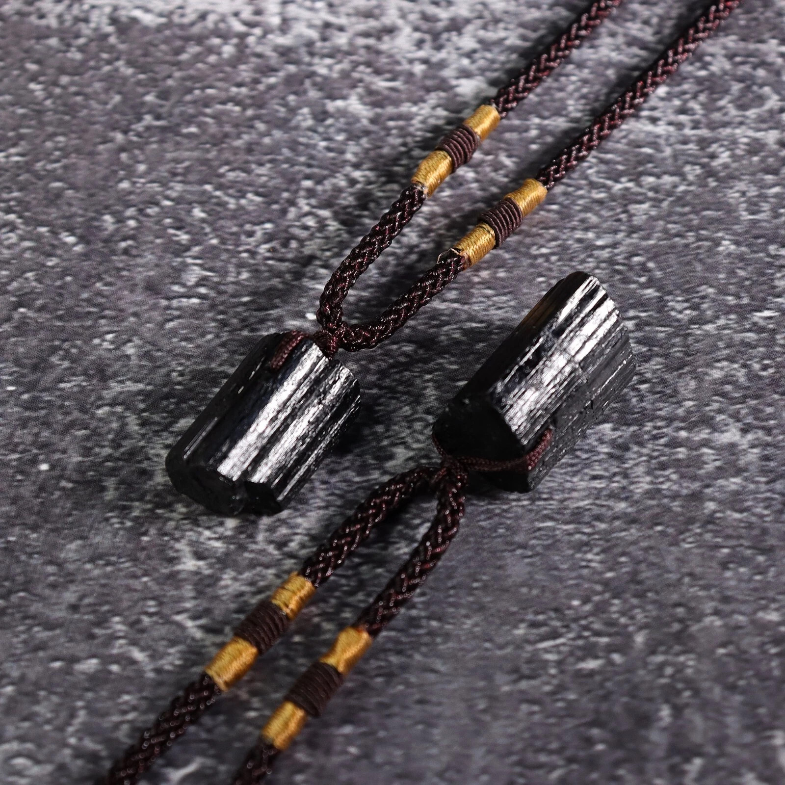 Natural Rough Black Tourmaline Pendant Raw Stone Necklace Unisex Crystal Jewelry