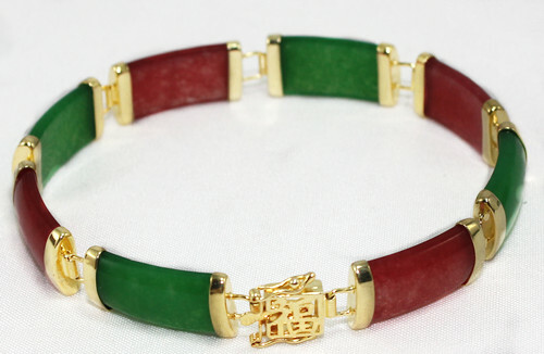 Jade Bracelet Fortune Women Lucky Bangle Plated Gemstone Jewelry Gifts Girls