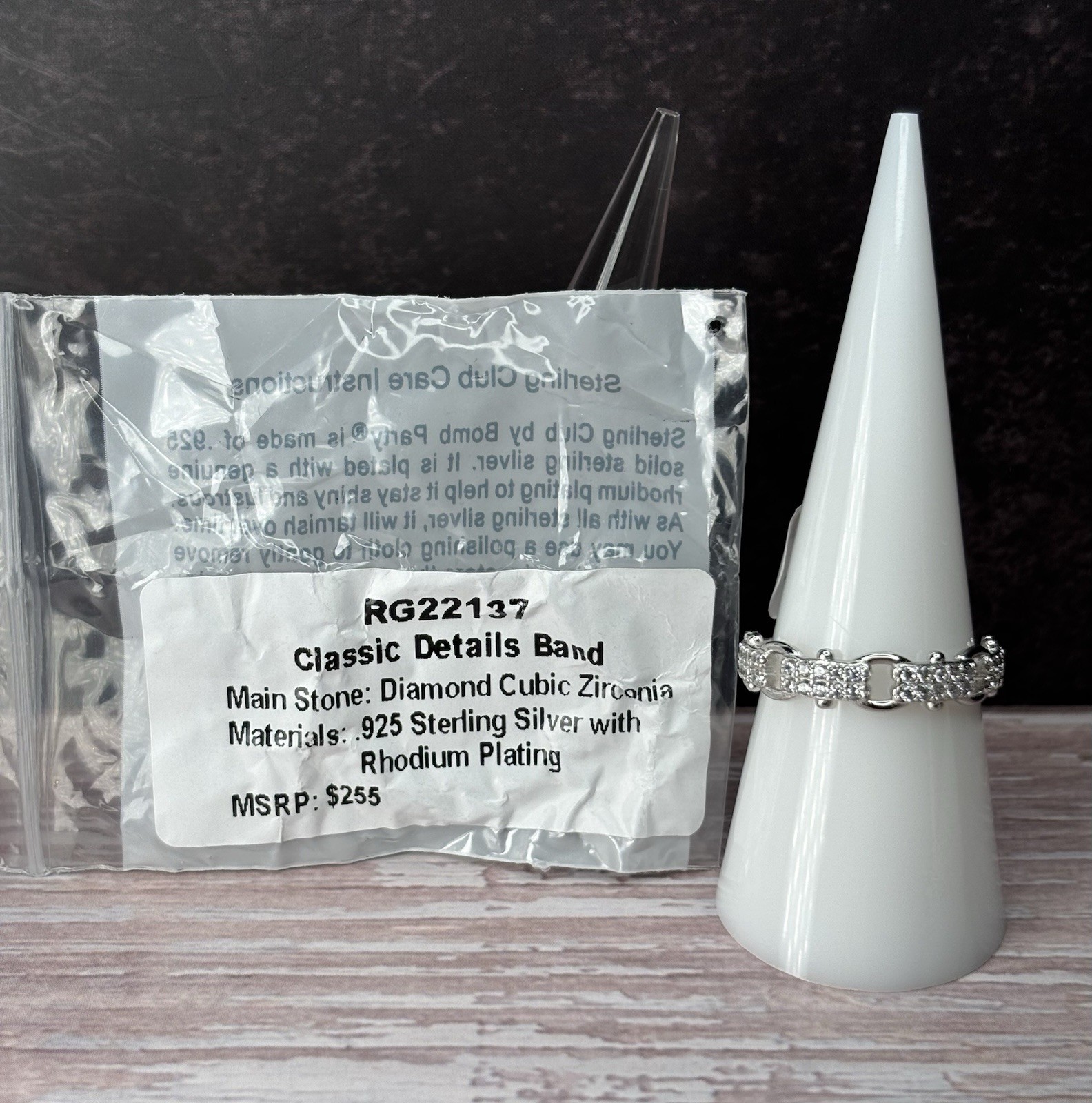 Bp Jewelry | Sterling Club Ring – “Classic Details Band” Size 8