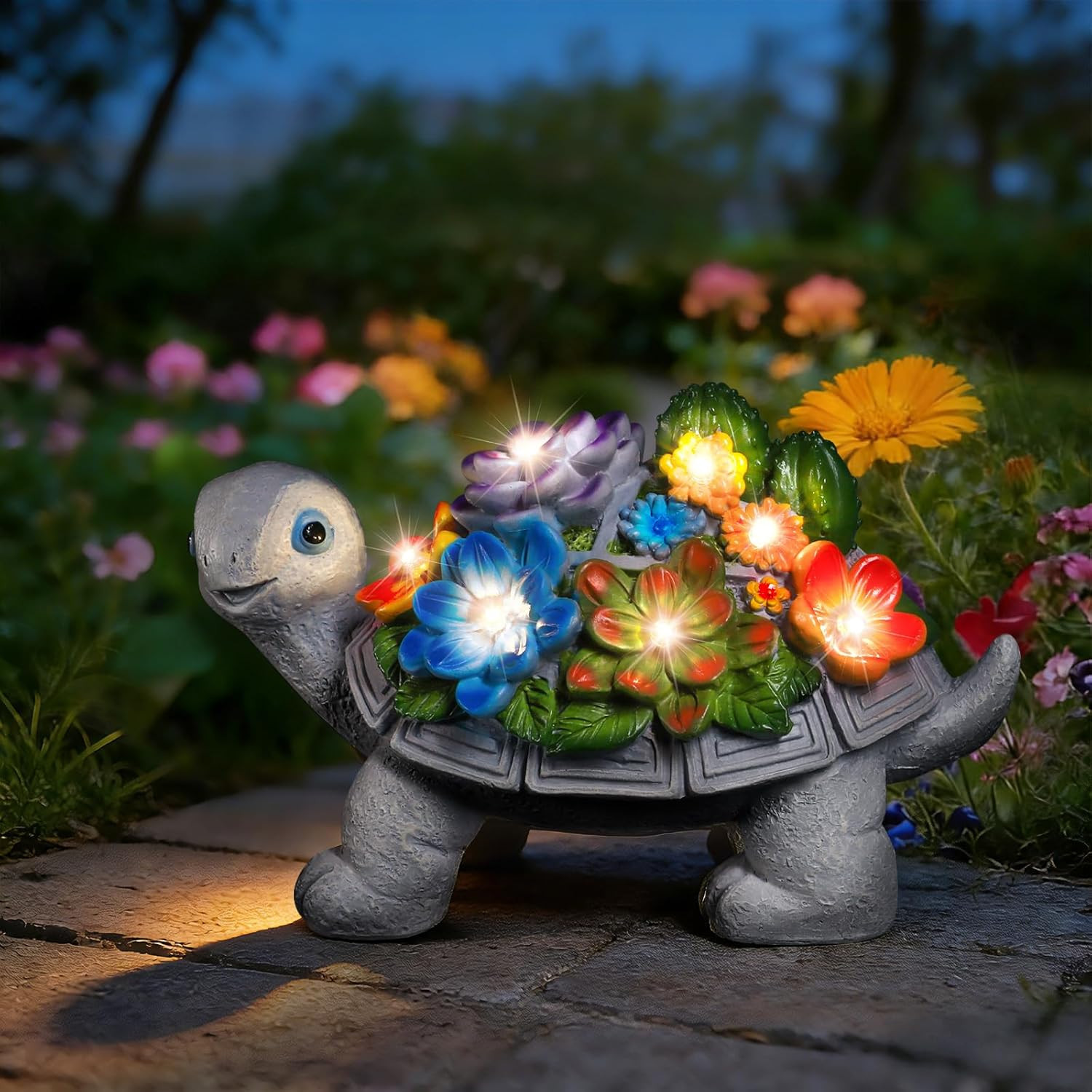 Turtle Statue Solar Lights Outdoor Garden Decor for Outside Yard Patio Porch Bal