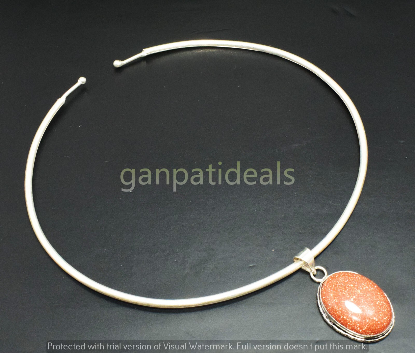 1pcs Sunstone Choker Pandant Necklace Set Beautiful Flexible & Easy to Wear