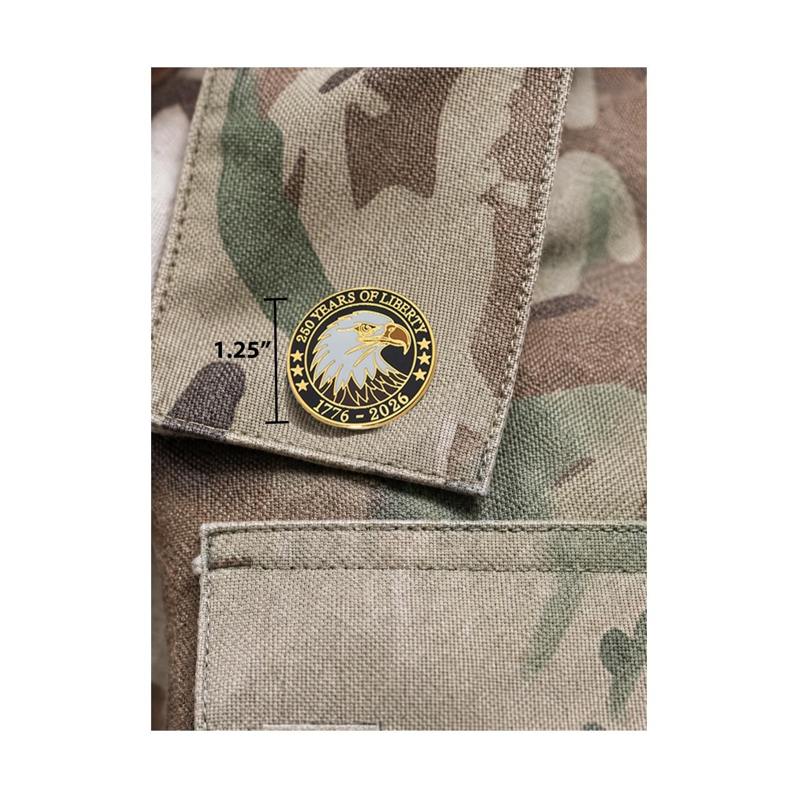 250th Anniversary Enamel Pins Set – Patriotic 1.25″ Hard Enamel Lapel Badges, Ju
