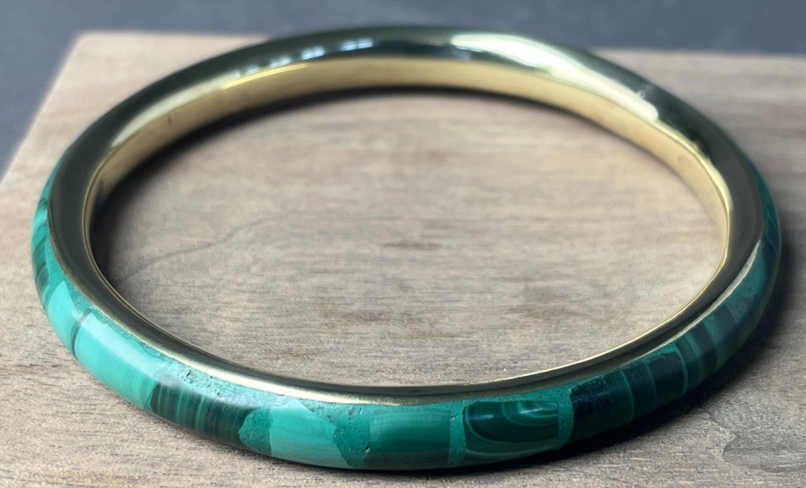 VGT Large Malachite Bangle Bracelet Malachite Bracelet Size Sm-Medium 6.0”-6.5”