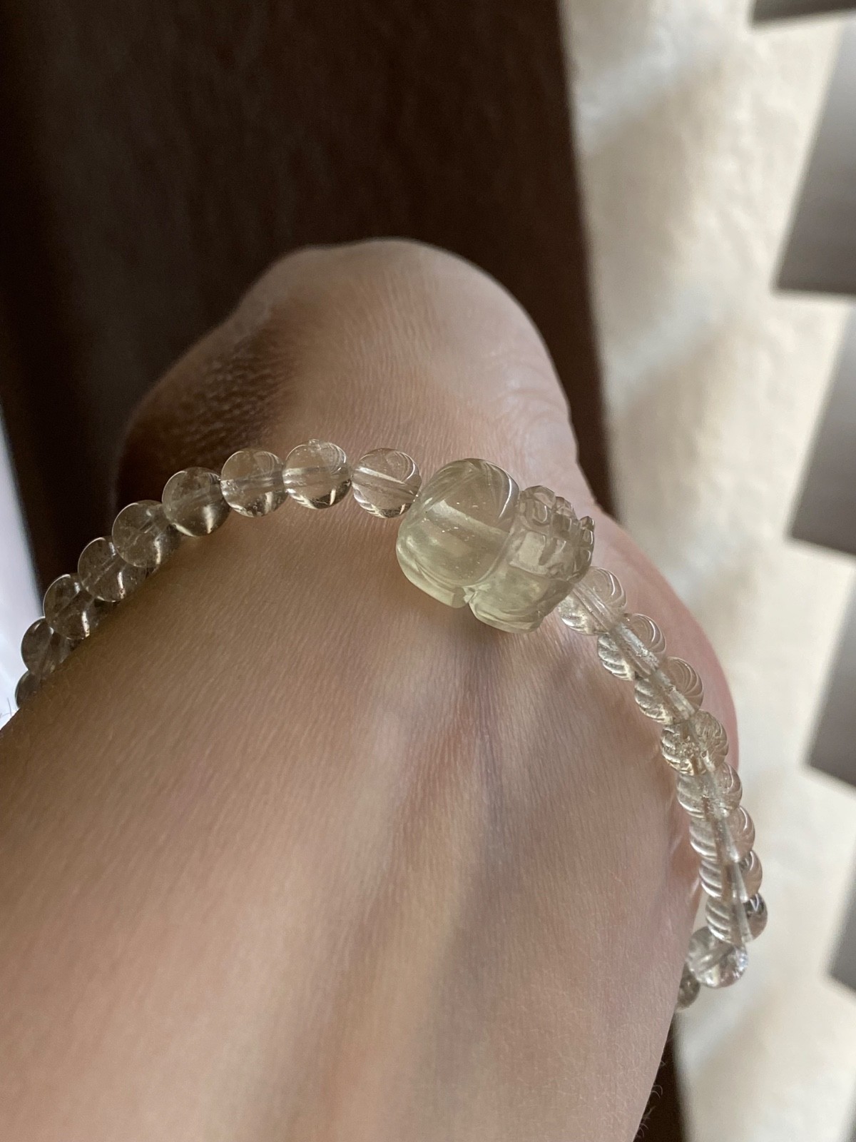 Libyan Desert Glass Pixiu Bracelet LDG Golden Crystal Stretch Bracelet