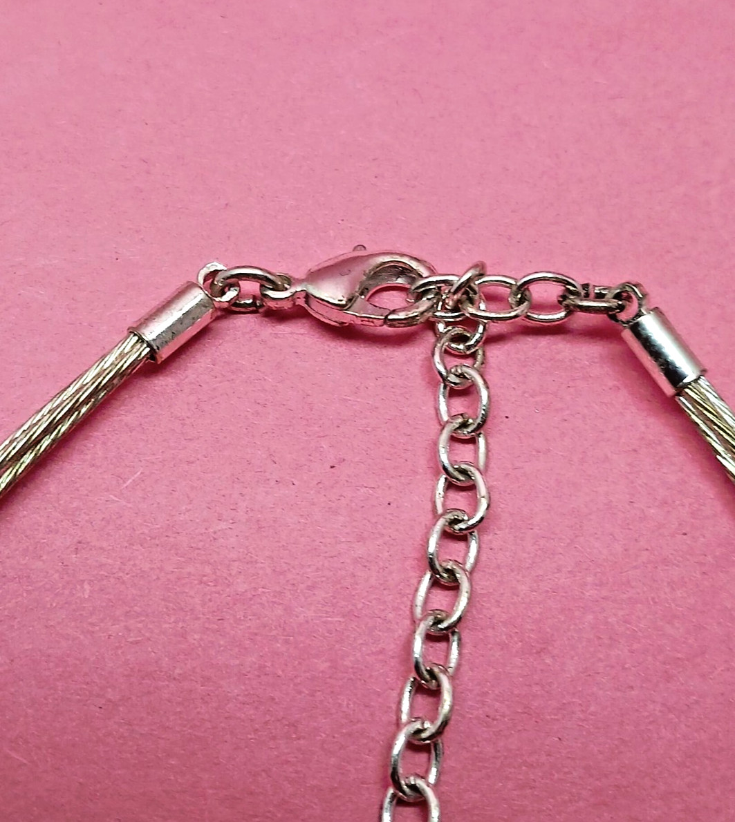 Dana Buchman Multi 3 Strand Braided Wire Rhinestone Scalloped Necklace Pendant