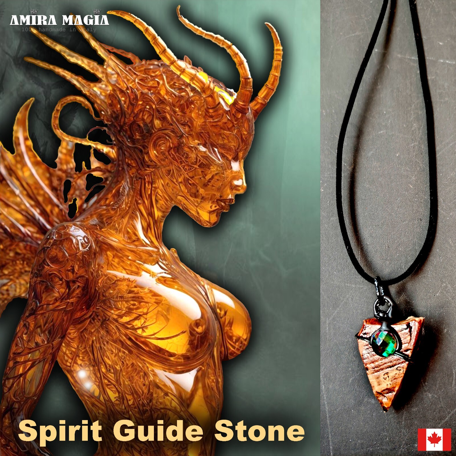 Jewelry Necklace Spirit Guide Pendant Uncut Stone Rare Magic Amulet Raw Gemstone