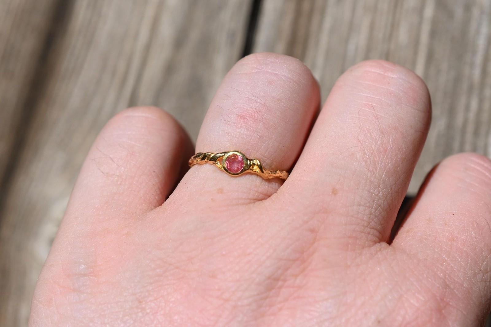 Pink tourmaline engagement ring in sterling silver size 7, 7.25, 7.5, 7.75 8